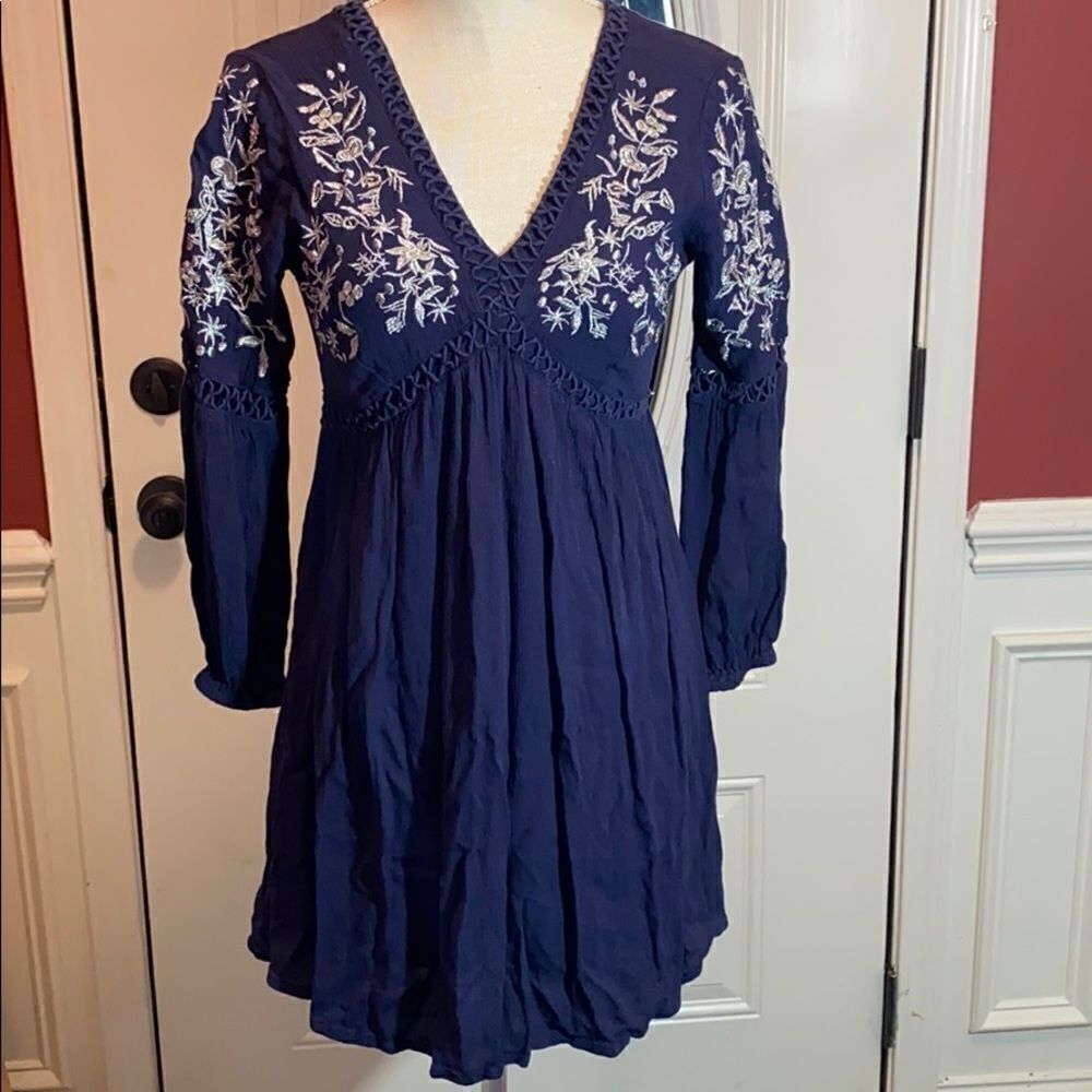 Blue Rain Long Sleeve Dress